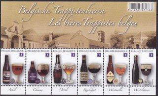 ベルギー・ビール・小型シート切手・２０１２
