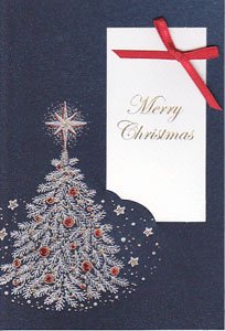 イタリア製・クリスマスカード・ネイビー