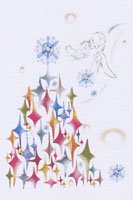 Kaori Ishizaka・クリスマスポストカード・天使とツリー