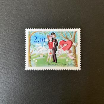 レイモン・ペイネ『愛の晴れ時計』1985年バレンタイン発行記念切手・スタンプ付 112114481.jpg?cmsp_timestamp=