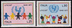 イタリア・ユニセフ２５年・切手・１９７１（２）