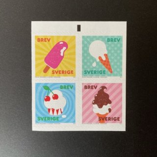 スウェーデンの切手・アイスクリーム・２０１１（４）セルフ糊