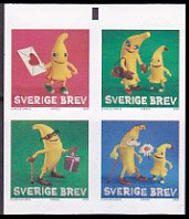 スウェーデンの切手・2009年・バナナ輸入100年（４）セルフ糊
