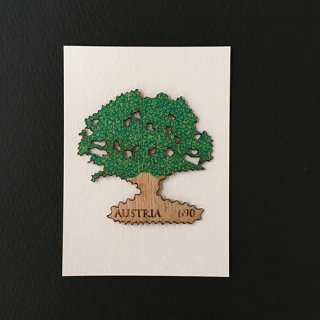 オーストリア・かしの木・木製切手・２０１７