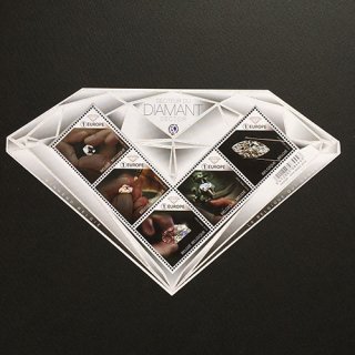 ベルギーの切手・ダイアモンド・M/S・２０１８