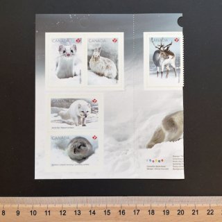 カナダの切手・雪国の哺乳類・２０２１（セルフ糊）