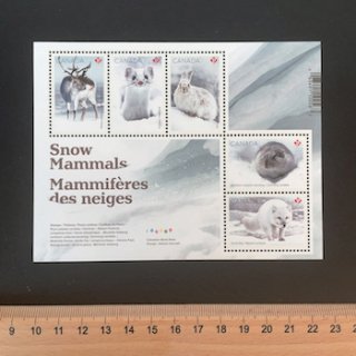 カナダの切手・2021年・雪の中の動物・小型シート