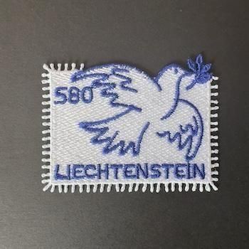 リヒテンシュタインの切手・2025年・刺繍切手・平和の鳩・FDC