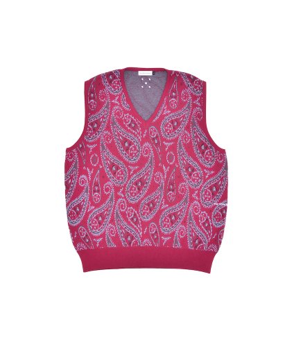 <img class='new_mark_img1' src='https://img.shop-pro.jp/img/new/icons5.gif' style='border:none;display:inline;margin:0px;padding:0px;width:auto;' />POP TRADING CO PAISLEY KNITTED SPENCER IN RASPBERRY
