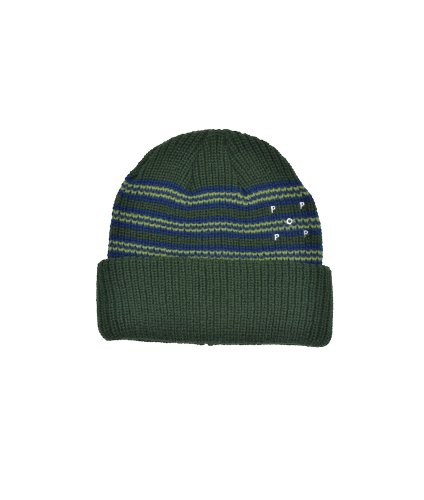 <img class='new_mark_img1' src='https://img.shop-pro.jp/img/new/icons5.gif' style='border:none;display:inline;margin:0px;padding:0px;width:auto;' />POP TRADING CO Striped Beanie Green