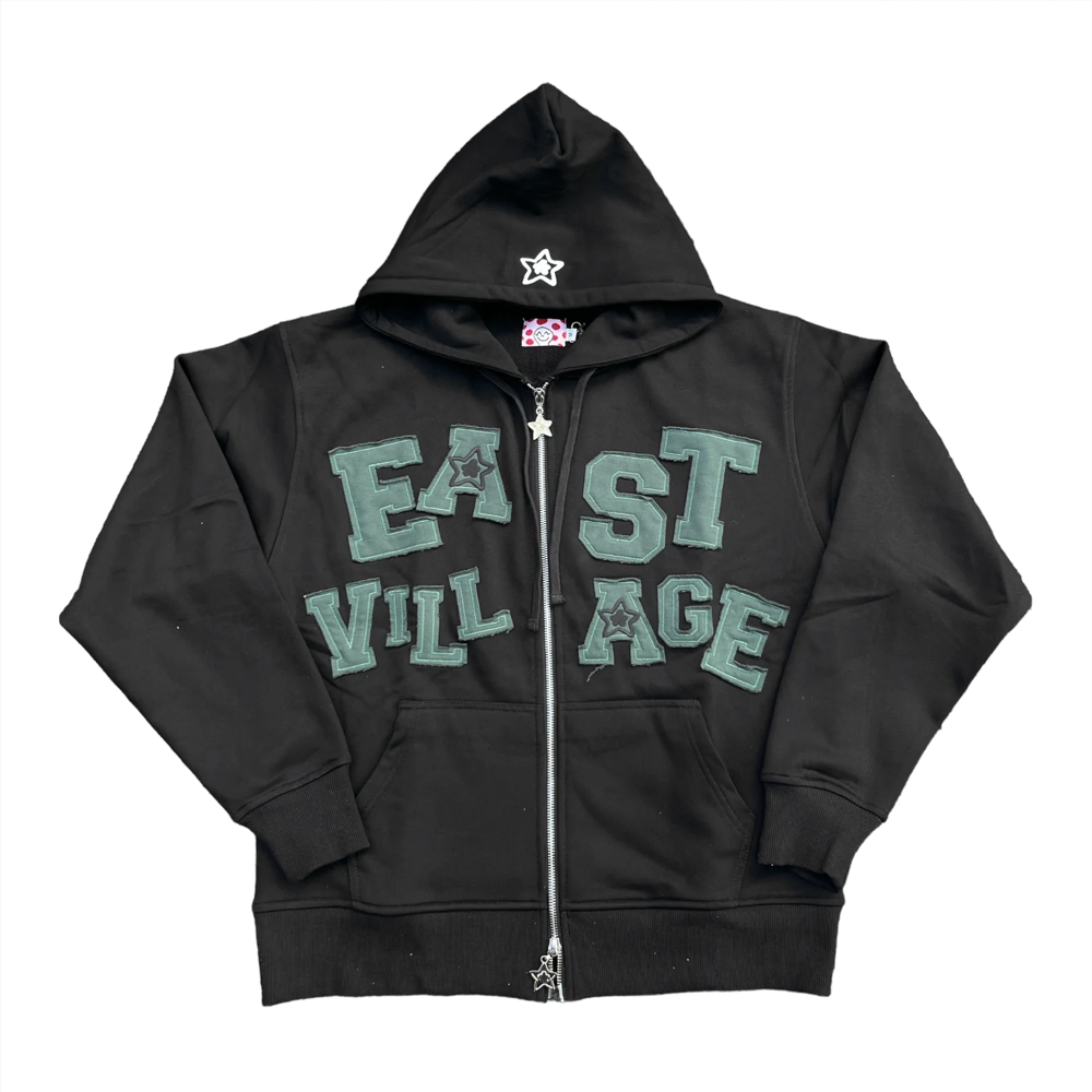 デッキの擦れによる傷ありSTARTEAM EAST VILLAGE ZIP UP HOODIE BLACK - Jobless 【ジョブレス ...