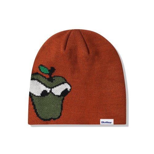 BUTTERGOODS Big Apple Skull Beanie  Brick