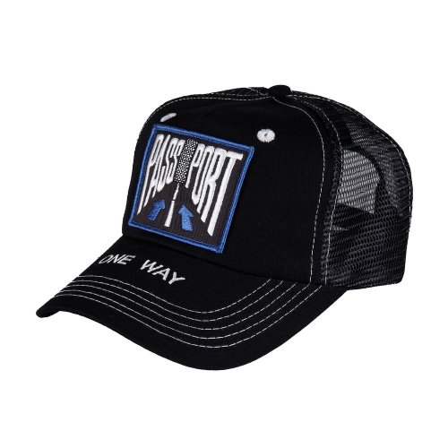 <img class='new_mark_img1' src='https://img.shop-pro.jp/img/new/icons5.gif' style='border:none;display:inline;margin:0px;padding:0px;width:auto;' />PASS~PORT  ONE  WAY PACKERS TRUCKER CAP  BLACK