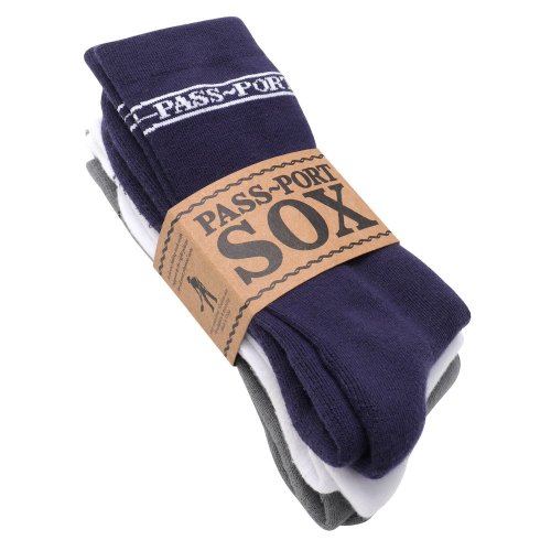 <img class='new_mark_img1' src='https://img.shop-pro.jp/img/new/icons5.gif' style='border:none;display:inline;margin:0px;padding:0px;width:auto;' />PASS~PORT   HI SOX 3PACK NAVY/ WHITE/ GREY