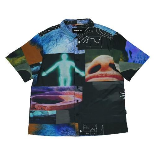QUASI  DEMENTIA SHORT SLEEVE BUTTON UP SHIRT MULTI