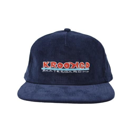 KROOKED CORDUROY SNAPBACK CAP  NAVY