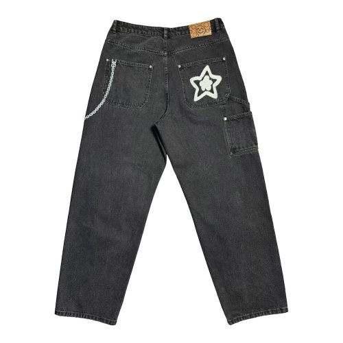 <img class='new_mark_img1' src='https://img.shop-pro.jp/img/new/icons5.gif' style='border:none;display:inline;margin:0px;padding:0px;width:auto;' />STAR TEAM  BLACK CHAIN DENIM JEANS