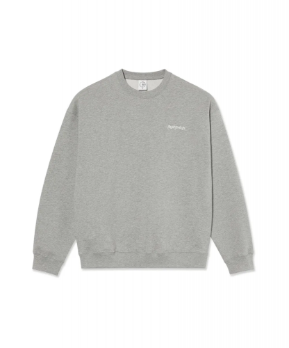 POLAR SKATE CO.  SURF LOGO DAVE CREWNECK HEATHER GREY