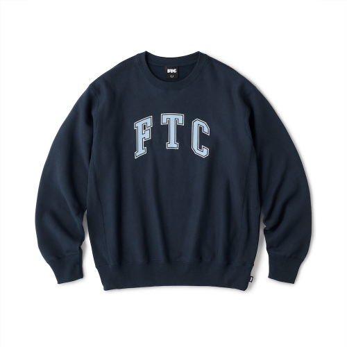 <img class='new_mark_img1' src='https://img.shop-pro.jp/img/new/icons5.gif' style='border:none;display:inline;margin:0px;padding:0px;width:auto;' />FTC  CRACKED LOGO CREW NECK  NAVY