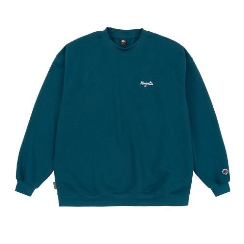 MAGENTA SCRIPT CREWNECK NAVY