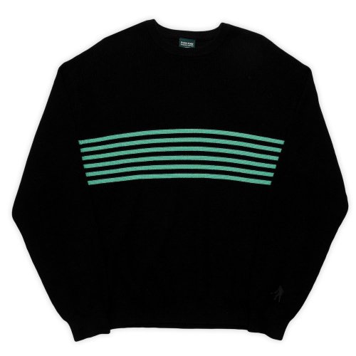 <img class='new_mark_img1' src='https://img.shop-pro.jp/img/new/icons5.gif' style='border:none;display:inline;margin:0px;padding:0px;width:auto;' />PASS~PORT  ORGANIC COTTON STRIPE KNIT SWEATER - BLACK