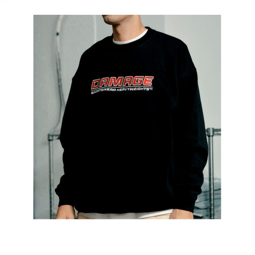 DAMAGE  HEAVEWEIGHTS CREW  BLACK