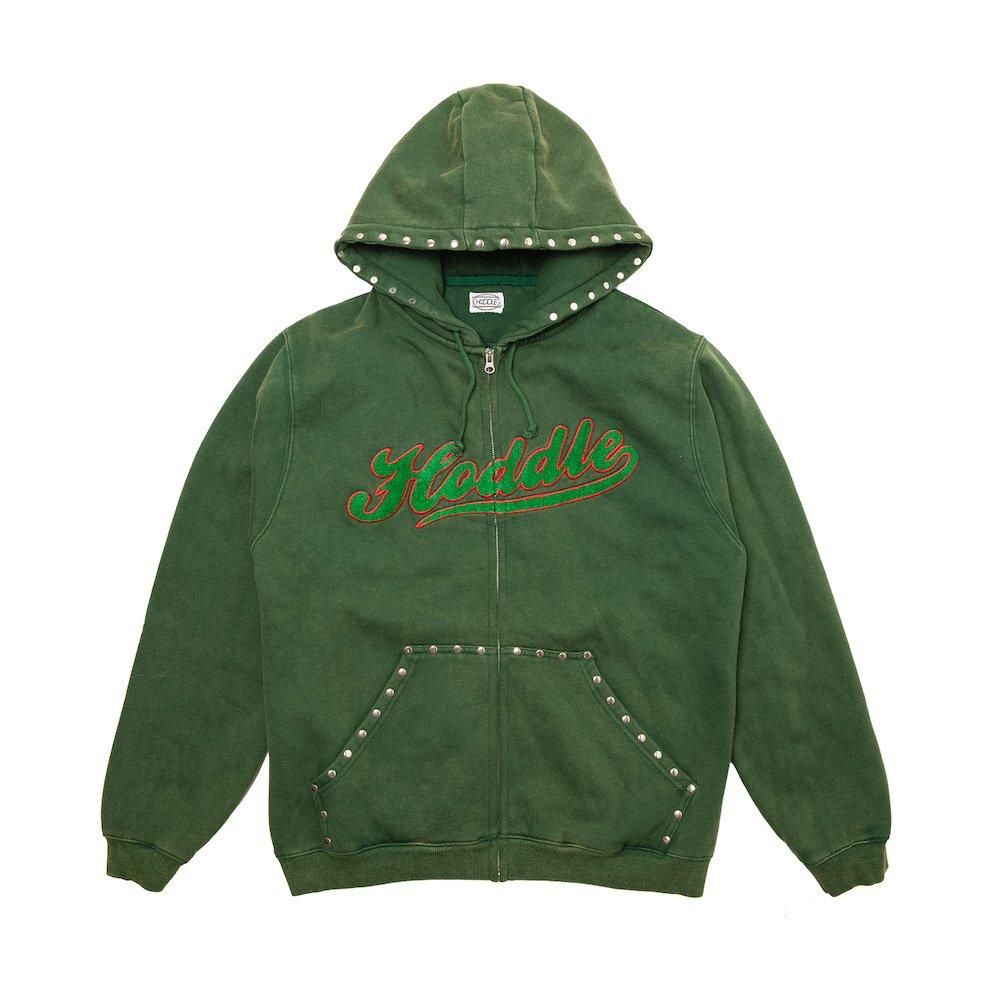 HODDLE STUDDED INTARSIA SCRIPT ZIP UP