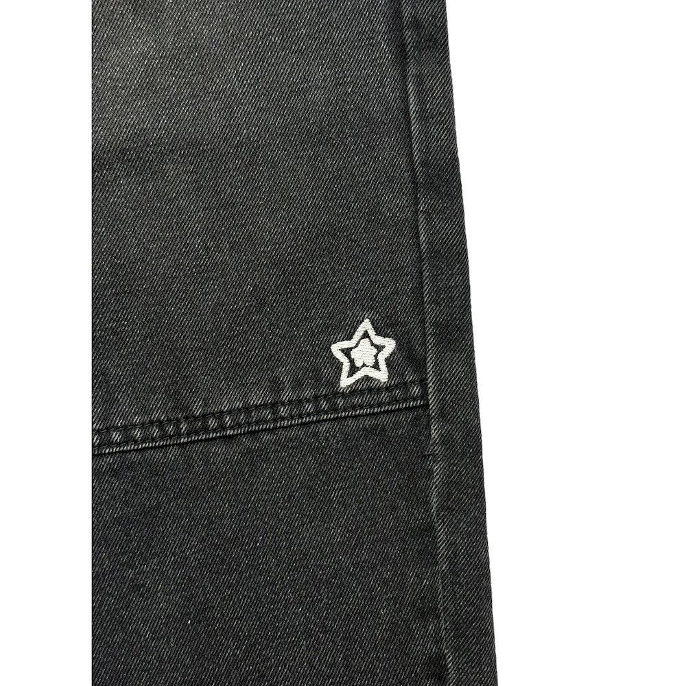 STAR TEAM DOUBLE KNEE JEANS BLACK - Jobless 【ジョブレス