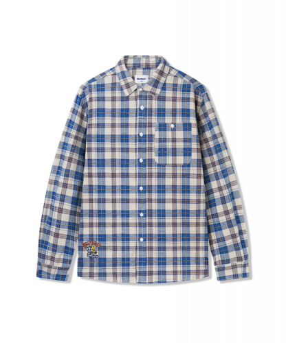 <img class='new_mark_img1' src='https://img.shop-pro.jp/img/new/icons5.gif' style='border:none;display:inline;margin:0px;padding:0px;width:auto;' />BUTTERGOODS  BEAR FLANNEL SHIRT  BLUE