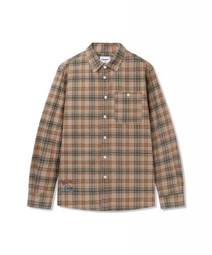 <img class='new_mark_img1' src='https://img.shop-pro.jp/img/new/icons5.gif' style='border:none;display:inline;margin:0px;padding:0px;width:auto;' />BUTTERGOODS  BEAR FLANNEL SHIRT  KHAKI