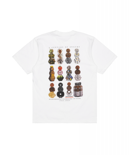 <img class='new_mark_img1' src='https://img.shop-pro.jp/img/new/icons5.gif' style='border:none;display:inline;margin:0px;padding:0px;width:auto;' />QUARTERSNACKS  ANNIVERSARY TEE WHITE 
