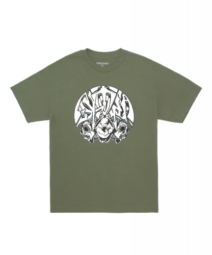<img class='new_mark_img1' src='https://img.shop-pro.jp/img/new/icons5.gif' style='border:none;display:inline;margin:0px;padding:0px;width:auto;' />GX1000  DYSTOPIA GAS MASK TEE  MILITARY GREEN