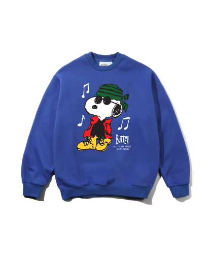 <img class='new_mark_img1' src='https://img.shop-pro.jp/img/new/icons5.gif' style='border:none;display:inline;margin:0px;padding:0px;width:auto;' />BUTTERGOODS  PEANUTS MUSIC CREWNECK ROYAL</p>