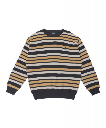 <img class='new_mark_img1' src='https://img.shop-pro.jp/img/new/icons5.gif' style='border:none;display:inline;margin:0px;padding:0px;width:auto;' />PASS~PORT STRIPED ORGANIC KNIT SWEATER - GREY</p>