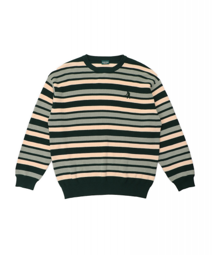<img class='new_mark_img1' src='https://img.shop-pro.jp/img/new/icons5.gif' style='border:none;display:inline;margin:0px;padding:0px;width:auto;' />PASS~PORT STRIPED ORGANIC KNIT SWEATER - DARK JADE</p>