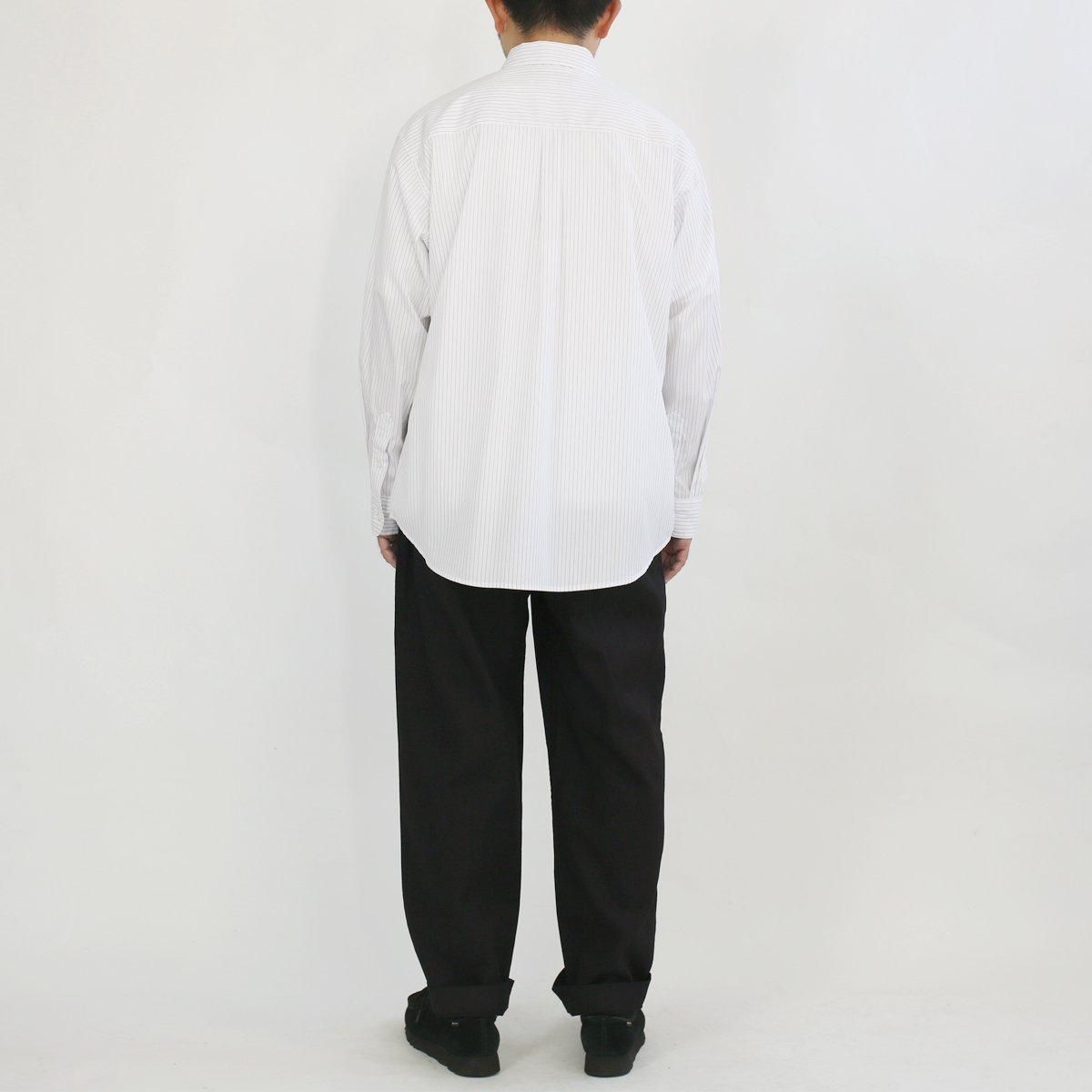 EEL - 【美品】EEL products トマトときゅうり　ノーカラーシャツ　ストライプ EEL products トマトときゅうり ノーカラーシャツ ストライプ
