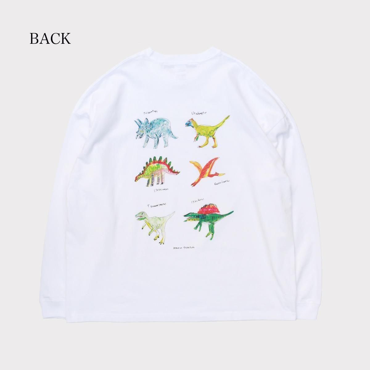 ヒラノトシユキ Dinosaur L/S  White