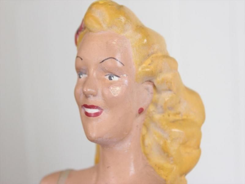 アメリカ ヴィンテージ 女性立像 #1 石膏製 アンティーク人形 アメリカ ヴィンテージ 女性立像 #1 石膏製 アンティーク人形