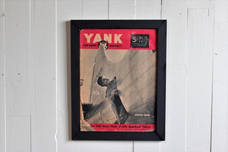 2024春大特価セール！ 1944年 アンティーク アメリカ YANK誌 木製 フォトフレーム 額装 その他