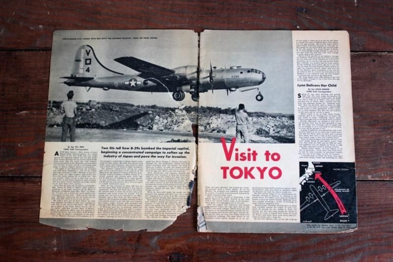 アメリカ アンティーク 1944年 YANK誌 額装 フォトフレーム 木製