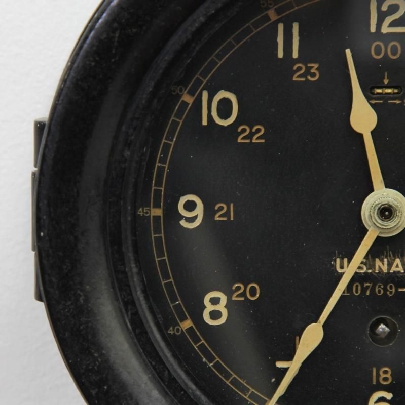 9186 アンティーク U.S.NAVY DECK CLOCK デッキクロック 米海軍使用