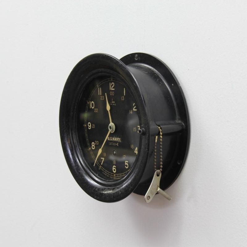 9186 アンティーク U.S.NAVY DECK CLOCK デッキクロック 米海軍使用