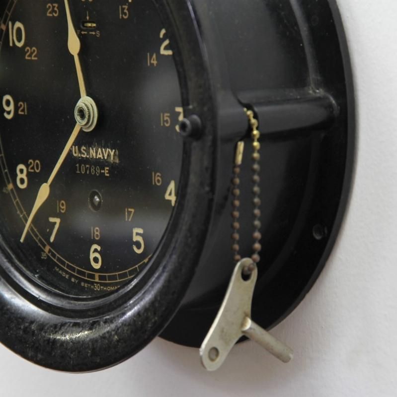 9186 アンティーク U.S.NAVY DECK CLOCK デッキクロック 米海軍使用