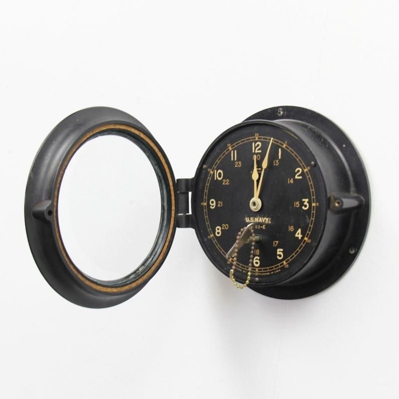9186 アンティーク U.S.NAVY DECK CLOCK デッキクロック 米海軍使用