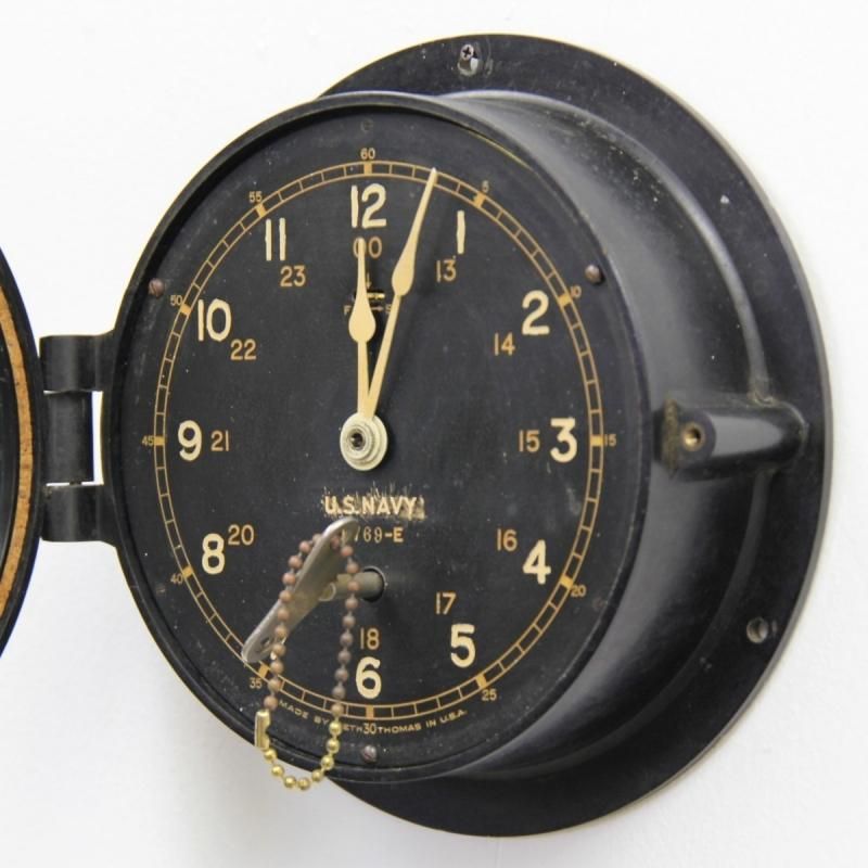 9186 アンティーク U.S.NAVY DECK CLOCK デッキクロック 米海軍使用