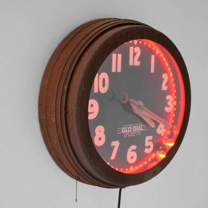 アメリカン雑貨 テキサコ ネオンクロック ヴィテージ 絶版 卓上型 置時計
