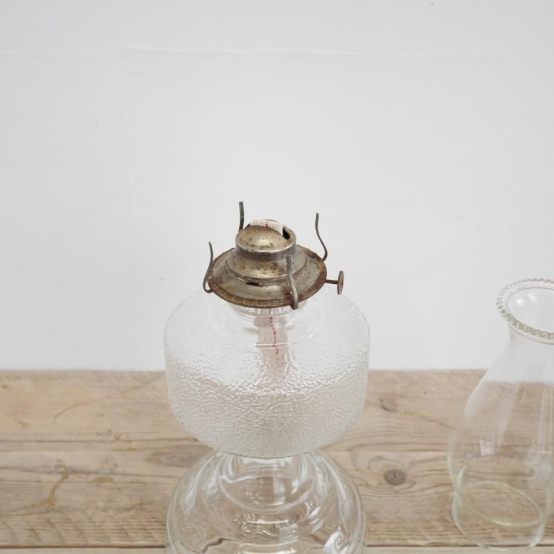 アンティークオイルランプ ガラス製 アメリカ アンティーク オイルランプ ガラス製 着火可能