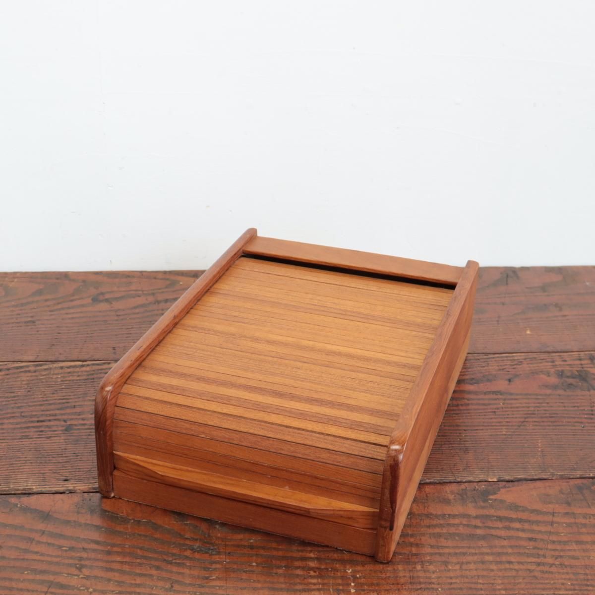 北欧デンマーク ヴィンテージ KALMAR社 チーク材 ロールトップボックス 北欧デンマーク ヴィンテージ KALMAR社 チーク材 ロールトップボックス