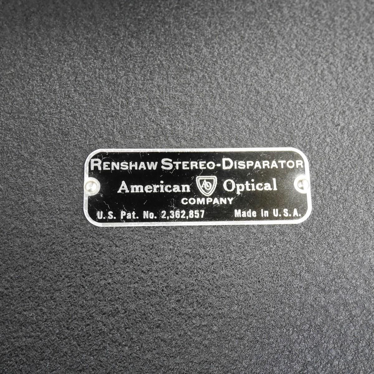 3285 アメリカ アンティーク 視力検査装置 RENSHAW STEREO-DISPARATOR