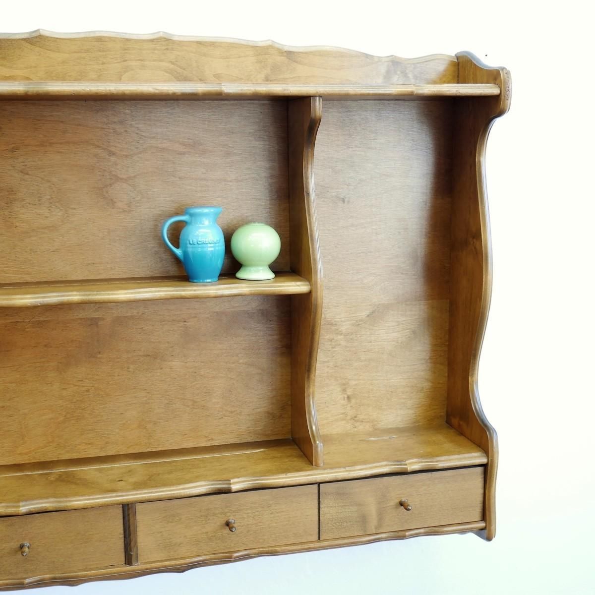 4005 アメリカ ヴィンテージ 木製飾り棚 ウォールシェルフ ショップ